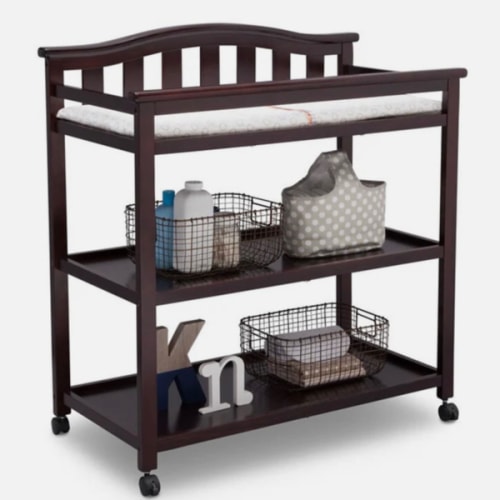 Delta Children Bell Top Changing Table with Casters, Dark Chocolate – Overstock