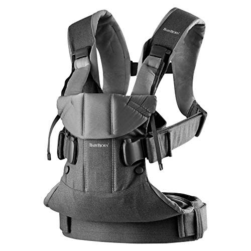 BabyBjörn Baby Carrier One, Woven Mix, Denim Gray/Dark Gray