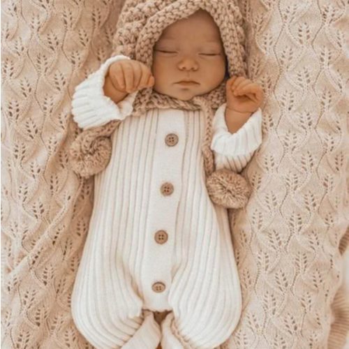 Little B's Chunky Rib Baby Jumpsuit - Milk
