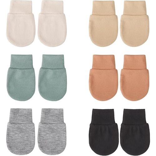 BQUBO Baby Mittens No Scratch Mittens Newborn Infant Mittens Elastic Wrist Gloves for 0-6 Months Baby Boys Girls