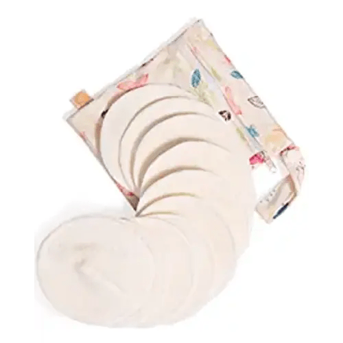 Kindred Bravely Organic Reusable Nursing Pads 10 Pack | Washable Breast Pads for Breastfeeding, Leaking with Carry Bag - Regular - 10-Count - Beige Multicolored