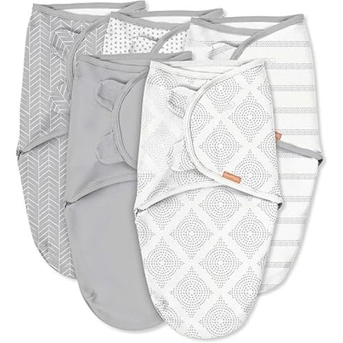 SwaddleMe Original Swaddle – Size Small, 0-3 Months, 5-Pack (Grays for Days )