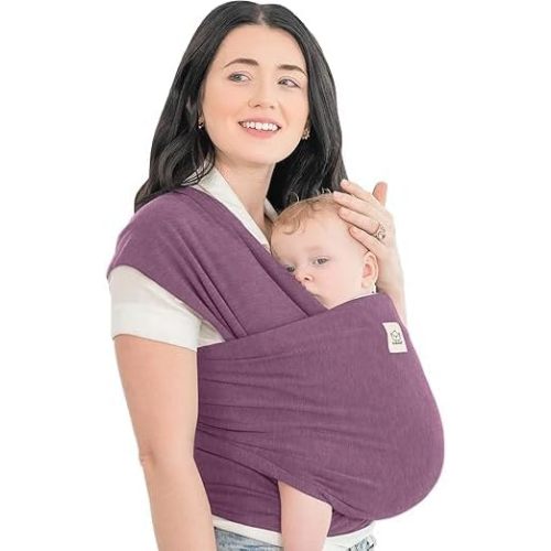 KeaBabies Baby Wrap Carrier - All in 1 Original Baby Carrier Newborn To Toddler Sling, Easy to Wear, Hands Free Bonding, Lightweight, Breathable Infant Wraps (Dark Mauve)