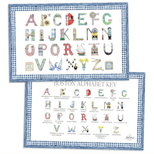 Boston Alphabet Placemat | Blue