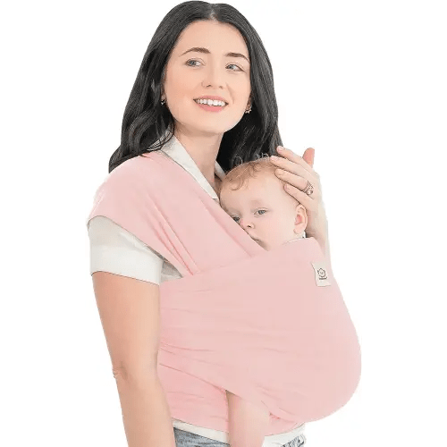KeaBabies Baby Wrap Carrier - All in 1 Original Baby Carrier Newborn to Toddler Sling, Easy to Wear, Hands Free Bonding, Lightweight, Breathable Infant Wraps (Dusty Pink)