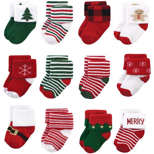 Hudson Baby Baby Girls' Cotton Rich Newborn and Terry Socks