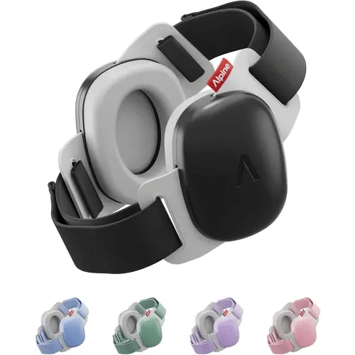 Alpine Muffy Baby Comfort - Protects Hearing for Babies and Toddlers - CE & ANSI Certified - Unique Headband for Safe fit & Comfort - Multi-adjustable for Ages 3-48 Months, 24dB Sound Reduction, Black