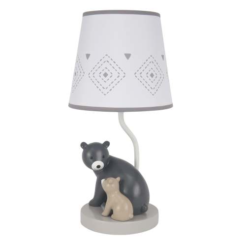 Woodland Forest Gray Bears Nursery Lamp with Shade & Bulb – Lambs & Ivy