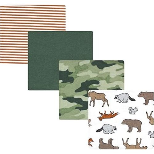 Hudson Baby Unisex Baby Cotton Flannel Receiving Blankets, Animal Adventure, One Size