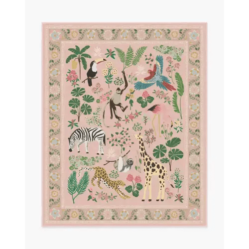 8x10 Jingle Jungle Soft Pink Rug by Iris Apfel | Ruggable US
