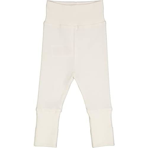 Organic Cotton Rib Pants with Foldable Feet - Newborn, Balsam Cream