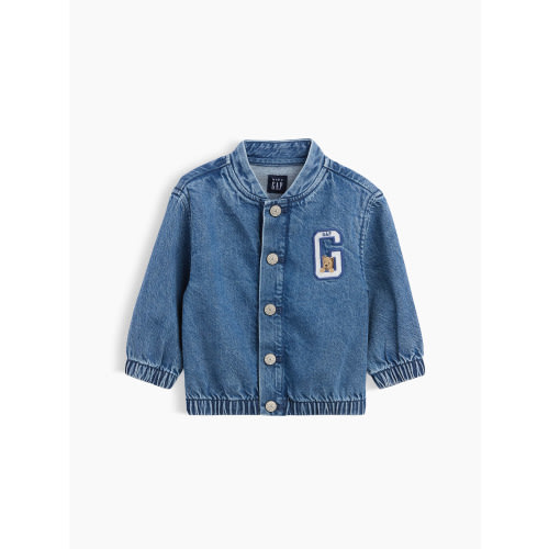 Baby Denim Brannan Bear Varsity Logo Jacket