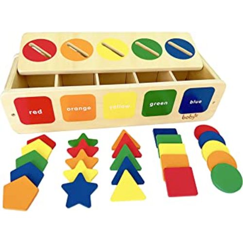 Dailyfunn Montessori Toys Color&Shape Sorting Learning Matching Box for Baby Toddlers 1-3 Year Old