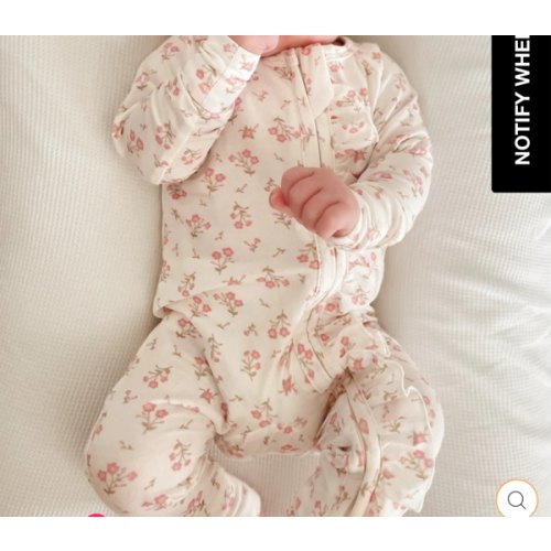 Frill Zip Romper | Paisley Peony – Little and Fern