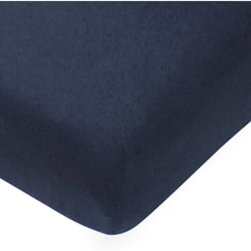 HonestBaby Fitted Crib Sheets Fits Standard Mattress Bassinet, Mini Prints 100% Organic Cotton Baby Boys, Girls, Unisex, Navy Fitted Crib Sheet, One Size
