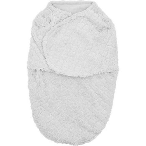 Everyday Kids Newborn Swaddle Blanket – Plush Faux Fur Swaddle Sack with Soft Fleece Lining – 0–3 Month Gray Baby Swaddle