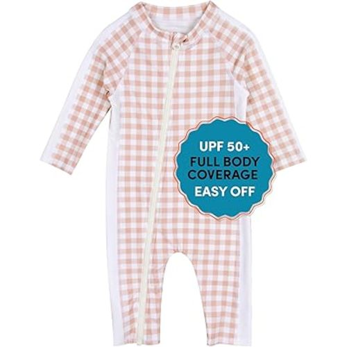 SwimZip Girls' Long-Sleeve UPF 50+ Swimsuit for Baby, Toddler, & Little Girls
