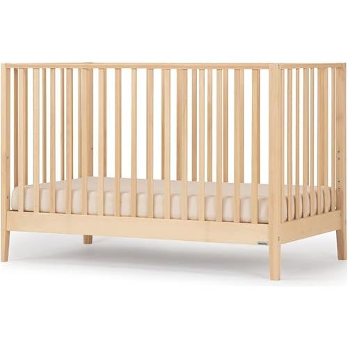 dadada Baby LaLa 3-in-1 Convertible Crib - Wood Crib Converts into Toddler Bed & Daybed - Greenguard Gold Certified, Made in Italy - 3 Adjustable Mattress Heights - Solid Beechwood (Natural)