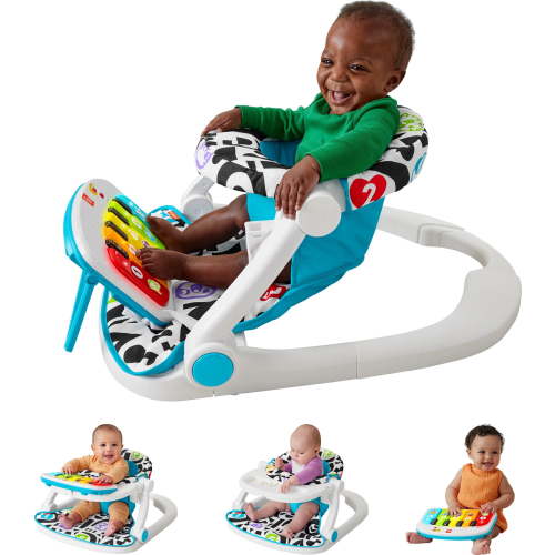 Fisher-Price Kick & Play Sit-Me-Up Seat Portable Baby Chair with Piano Toy, Snack Tray for Infant to Toddler