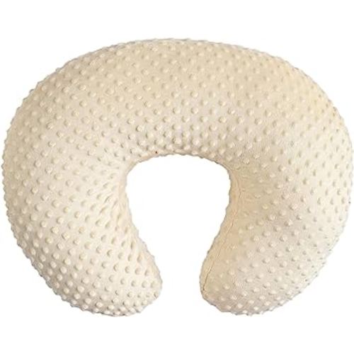 OWLOWLA Minky Nursing Pillow Cover, Breastfeeding Pillow Slipcover Fits Nursing Pillow for Baby Boy Girl(Cream)