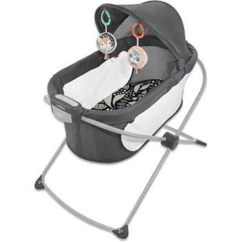Fisher-Price Baby Crib Soothing View Bassinet - Portable Bassinet for Baby Foldable with Projection Lights for Babies, Newborns, Infants | Folding Baby Cradle for Travel, Bedside