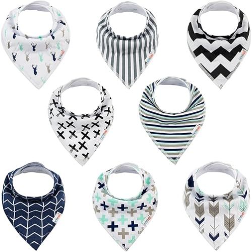 ALVABABY Bandana Drool Bibs Drooling Teething Feeding Super Absorbent 100% Cotton Boys and Girls Newborn Infant Toddler Baby