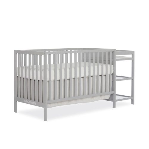 Dream On Me Synergy Convertible Baby Crib and Changer in Pebble Grey with Detachable Changing Table