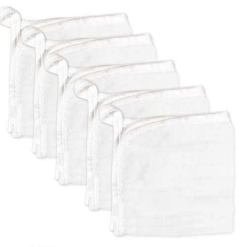 5-Pack Organic Cotton Washcloths, Bright White | Honest Baby Clothing