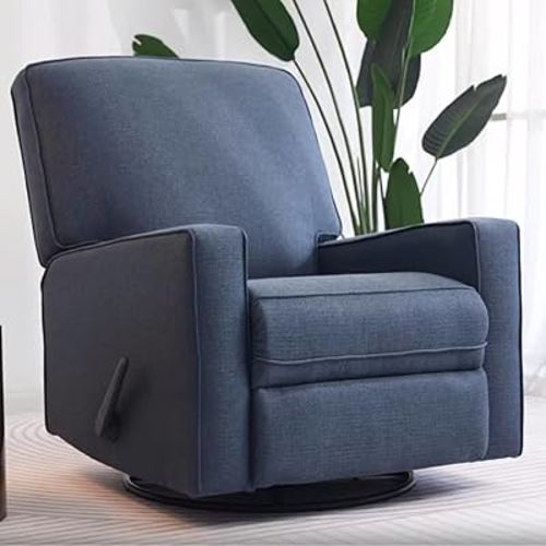 Harkawon Blue Recliner Chair for Relaxing | Swivel, Rocker, Glider | Living Room, Bedroom | Nursery | Fabric