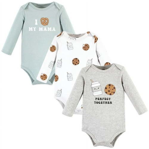 Hudson Baby Cotton Long-Sleeve Bodysuits, Milk Cookies Pair, 3-6 Months
