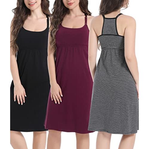 SUIEK Maternity Nursing Nightgown Breastfeeding Dresses Tank Tops Labor Delivery Sleepwear