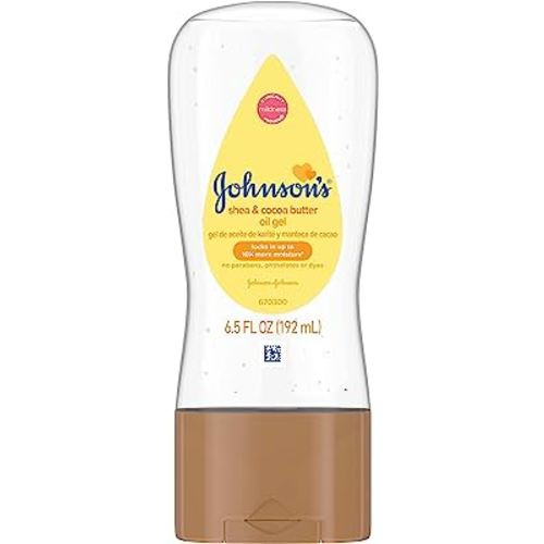 Johnson's Baby Oil Gel Enriched With Shea and Cocoa Butter, Great for Baby Massage, 6.5 fl. oz, Pack of 6 (Packaging May Vary)