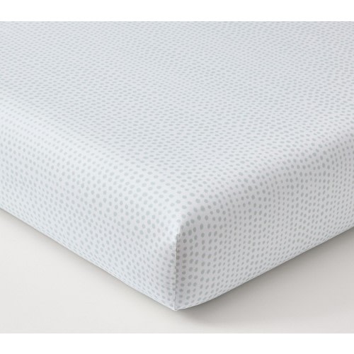 Falling Dot Organic Crib Fitted Sheet - sage
