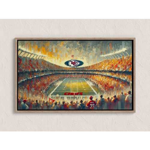 Chiefs’ Kingdom | Oil Paint Canvas Art | NFL Football Wall Art | Home Decor | Kansas City Chiefs | Sports KCC | Christmas Husband Dad Gift