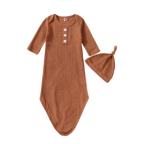 Kiapeise Baby Girl Boy Coming Home Knotted Gown Unisex Newborn Infant Sleep Onesie Outfit Cute Baby Winter Pajamas