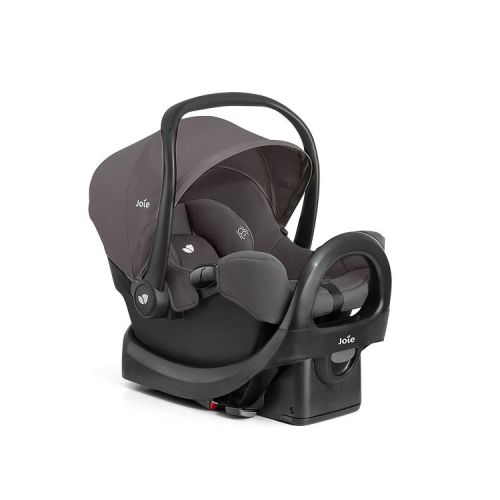 Joie Rue Infant Car Seat with Base - Thunder: Extendable Canopy, LATCH Compatible, Rear Facing Seat, 4-30 lbs