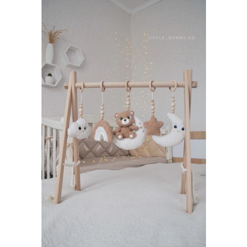 Boucle Baby Gym Play Toys Gift Newborn Bear nursery decor activity gym toys Pregnancy Gift bear boucle mobile Handing sensory toys