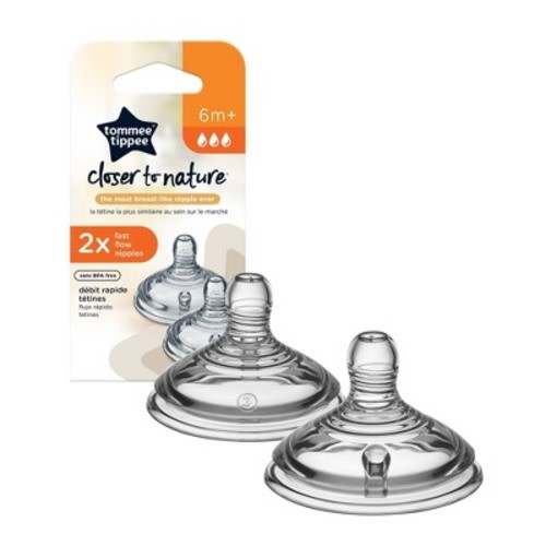 Tommee Tippee Closer To Nature Baby Bottle Nipples - 2pk, Size: 6 Months