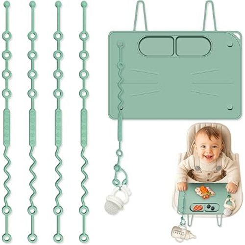 Portable Silicone Placemat for Toddlers: Roll Up to Save Space for Eating Restaurant/Travel