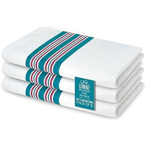 Baby Receiving Blankets, 100% Cotton Flannel Receiving Blanket, Perfect for swaddling & Wrapping, Ultra-Soft Hospital Blankets, Size 30 x 40 inch (12) (3)