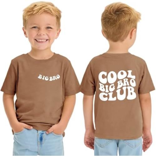 Big Brother T-Shirts Toddler Boys Cool Big Bro Club Tee Tops Sibling Reveal Shirt Big Brother Gifts for Toddler Boy