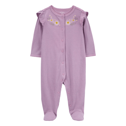 Baby Floral Snap-Up Ribbed Sleep & Play Pajamas - Carter's | Carter's
