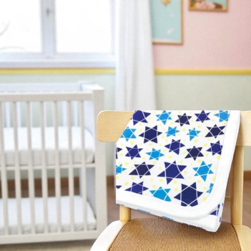 Star Of David Organic Cotton Baby Blanket
