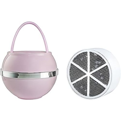 Crystal Quest Bath Ball Water Filter & Replacement Cartridge Bundle – Reduces Contaminants for Softer, Smoother Skin – Easy Installation – Bundle & Save (Pink)