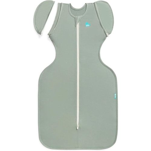 Love to Dream Swaddle Up Transition Swaddle, Patented Zip-Off Wings, Gently Help Baby Transition from Being Swaddled to Arms Free When Showing Signs of Rolling, 1.0 TOG, 13-19 lbs, Deep Olive