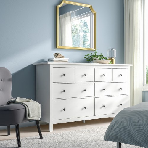 HEMNES 8-drawer dresser - white stain 63x37 3/4 "