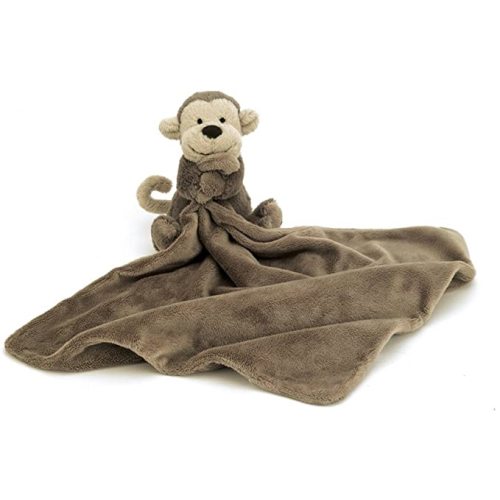 Jellycat Bashful Monkey Soother, 13.5 inches | Security Blanket and Lovey for Babies | Baby Gift