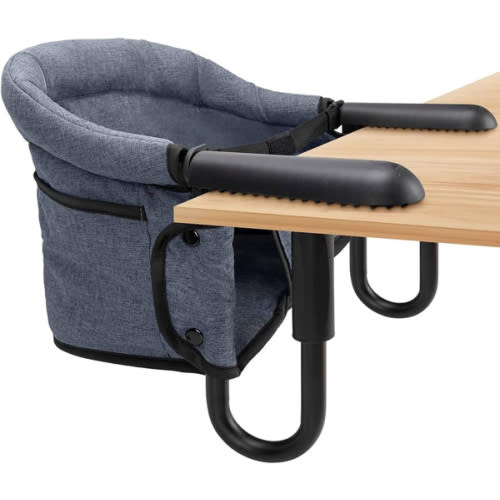 Hook On High Chair - Portable & Foldable for Babies 6-36 Months, Family & Travel Use with Carry Bag (Grey)