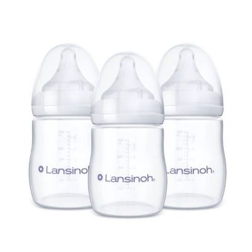 Lansinoh Anti-Colic Baby Bottles with Slow Flow Nipples (Size S) - 5oz/3pk