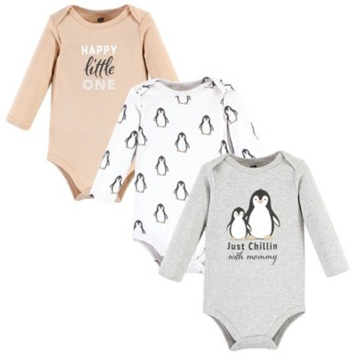 Hudson Baby Cotton Long-Sleeve Bodysuits, Just Chillin Penguin, 18-24 Months
